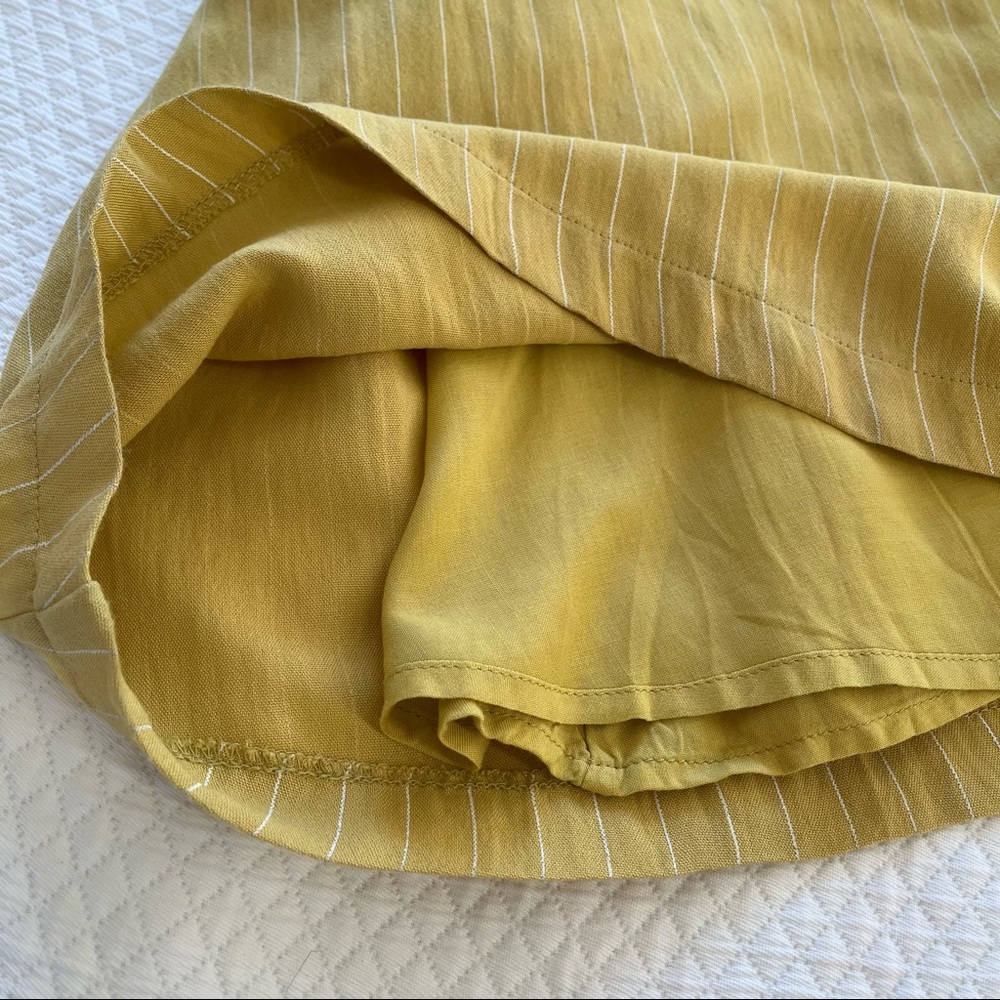 Lush Midi Tie Dress Yellow Stripe Sleeveless - Picture 5 of 6